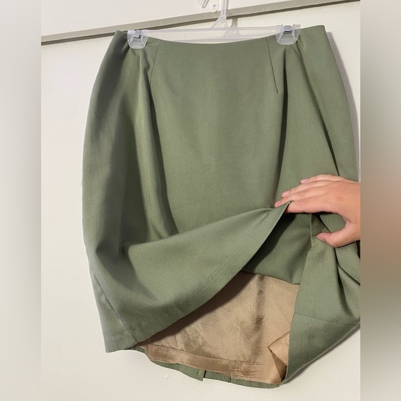 90s Green Marnie West Green Pencil Skirt Size 11/12 - Picture 2 of 6